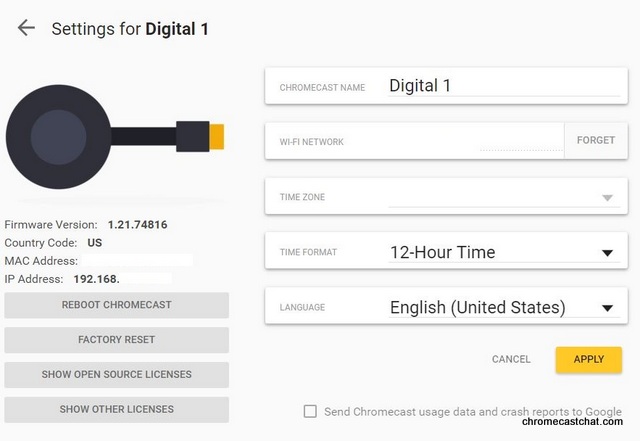 google chromecast setup mac