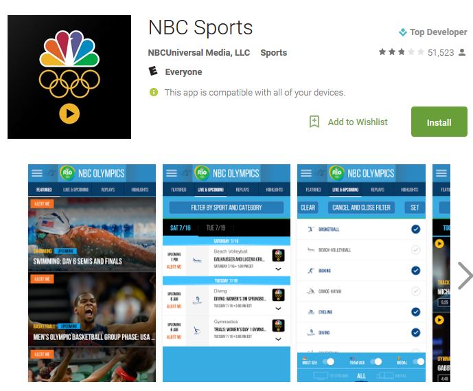 android nbc sports app